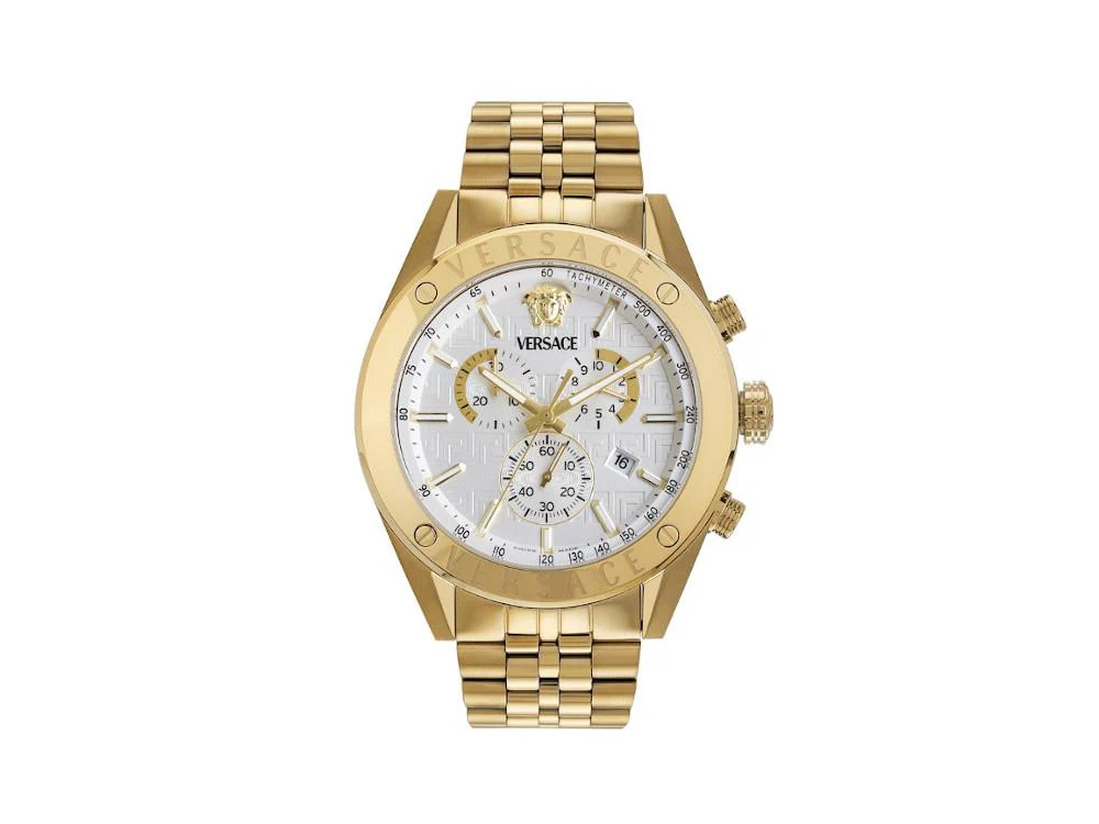 Versace Athletics Chrono Quartz Watch, Recycled Steel, White, VEKJA0725 - Image 2