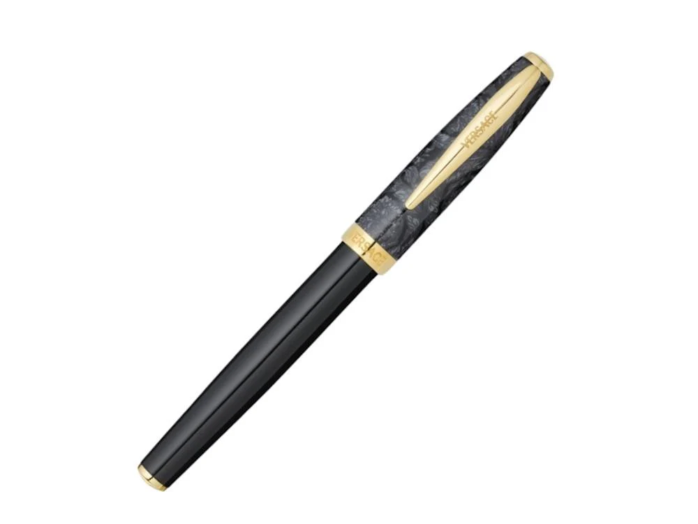 Versace Barocco Rollerball pen, Resin, Black, Gold plated, VRAD00224 - Image 2