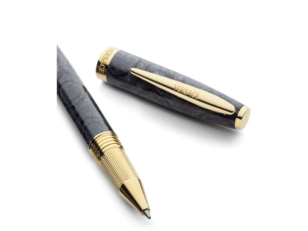 Versace Barocco Rollerball pen, Resin, Black, Gold plated, VRAD00624 - Image 3