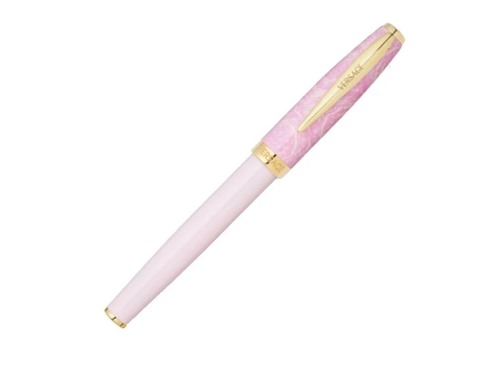 Versace Barocco Rollerball pen, Resin, Pink, Gold plated, VRAD00424 - Image 2