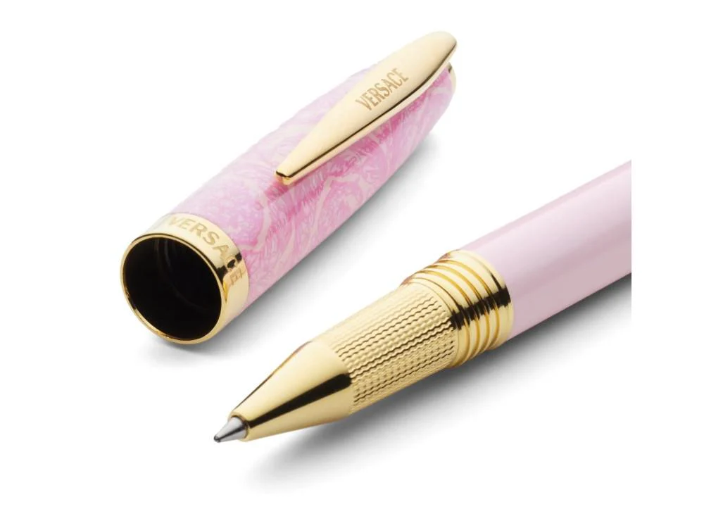 Versace Barocco Rollerball pen, Resin, Pink, Gold plated, VRAD00424 - Image 3