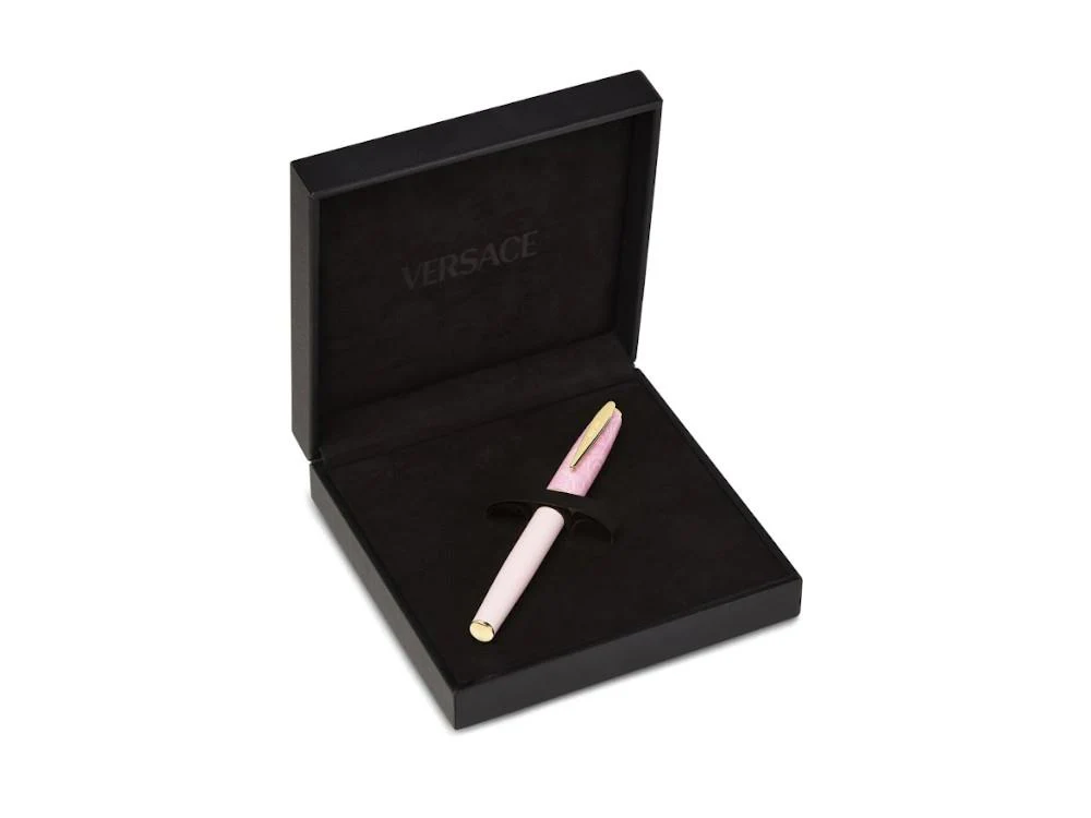 Versace Barocco Rollerball pen, Resin, Pink, Gold plated, VRAD00424 - Image 4