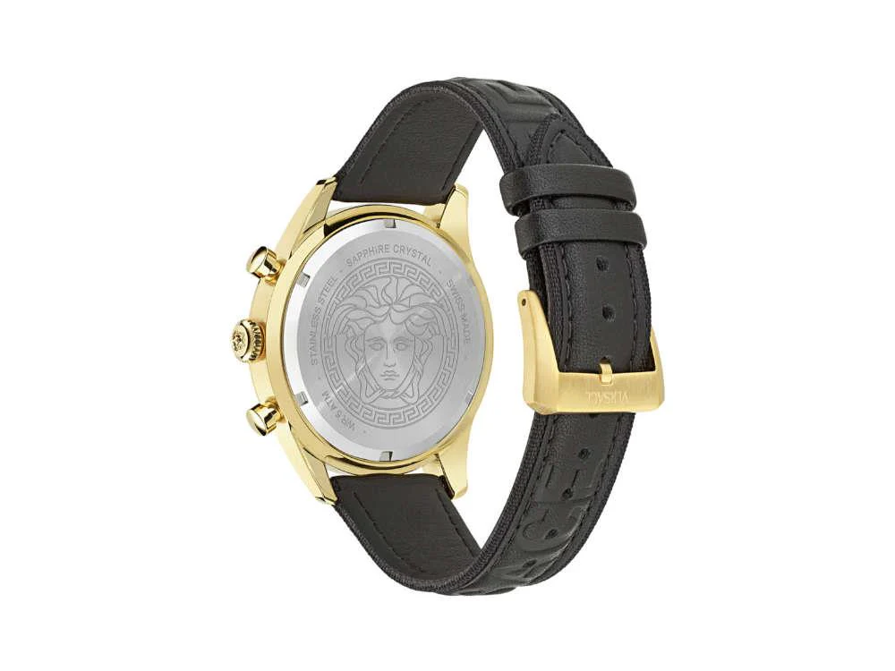 Versace Chrono Master Quartz Watch, PVD Gold, Black, 44 mm, VE8R00224 - Image 3