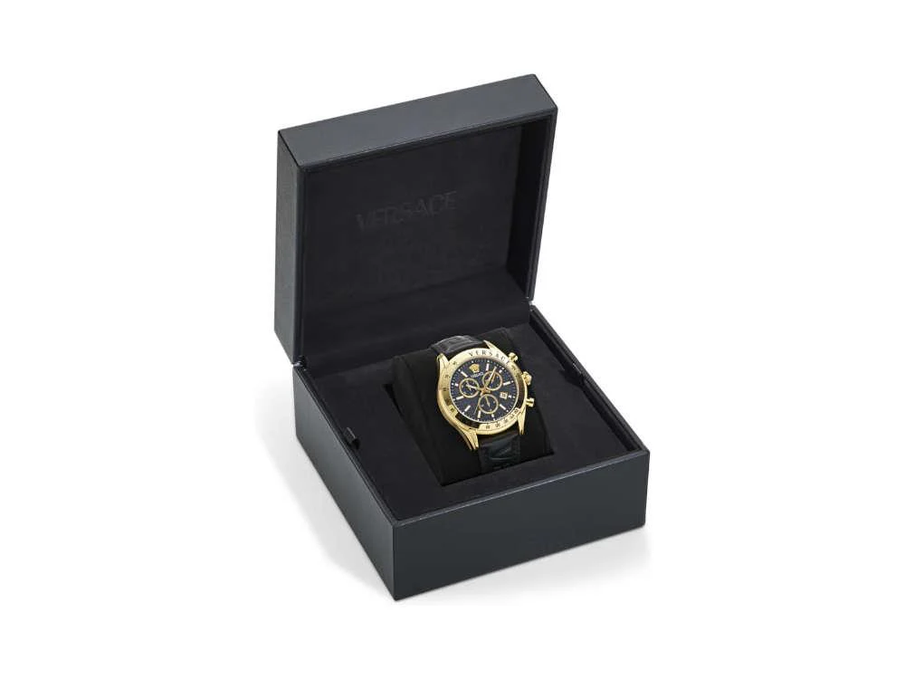 Versace Chrono Master Quartz Watch, PVD Gold, Black, 44 mm, VE8R00224 - Image 5