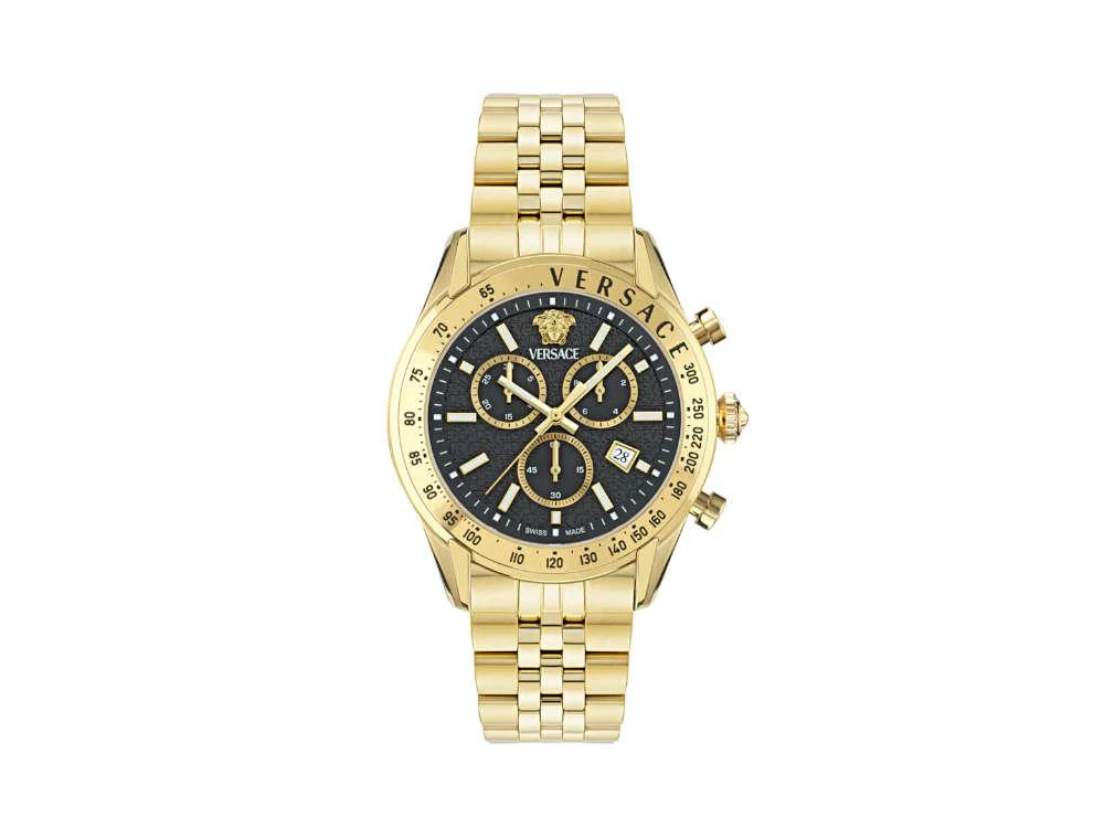Versace Chrono Master Quartz Watch, PVD Gold, Black, 44 mm, VE8R00624 - Image 2