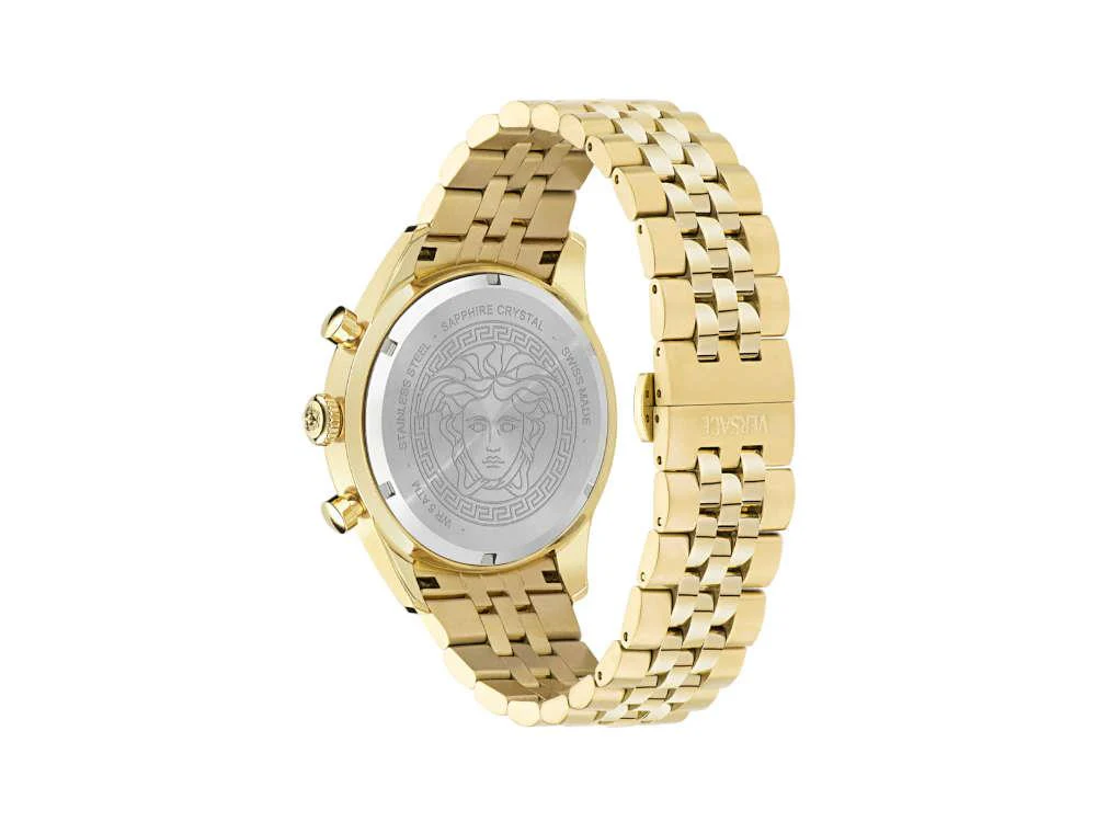 Versace Chrono Master Quartz Watch, PVD Gold, Black, 44 mm, VE8R00624 - Image 3