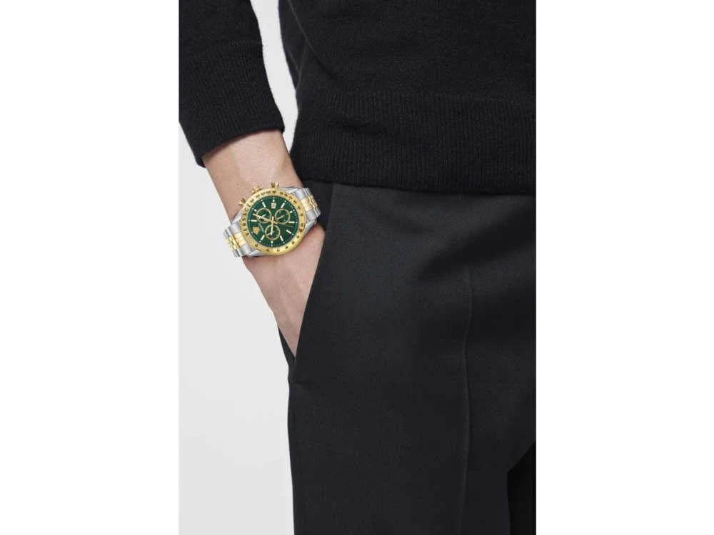 Versace Chrono Master Quartz Watch, PVD Gold, Green, 44 mm VE8R00524 - Image 6