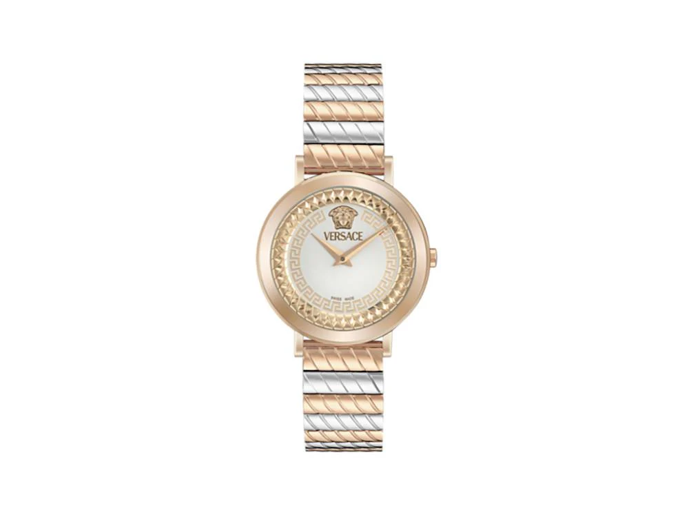 Versace Delphinus Quartz Watch, PVD Rose Gold, Silver, 35 mm, VE0O00325 - Image 2