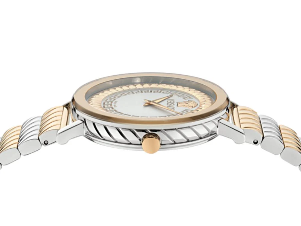 Versace Delphinus Quartz Watch, PVD Rose Gold, Silver, 35 mm, VE0O00325 - Image 3