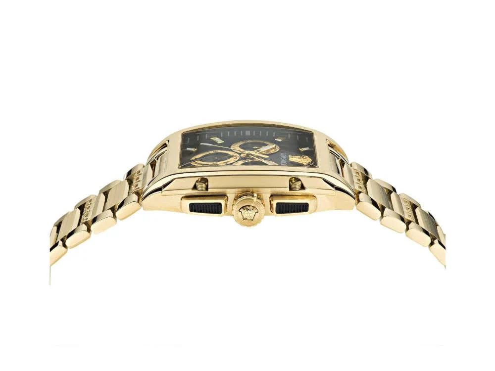 Versace Dominus Quartz Watch, PVD Gold, Black, 42 x 49.50 mm, VE6H00523 - Image 4
