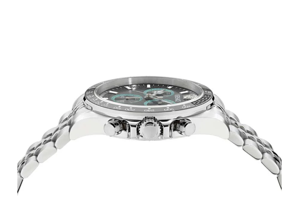 Versace Greca Chrono Wave Quartz Watch, Grey, 43 mm, Sapphire Crystal, VE0H00325 - Image 4