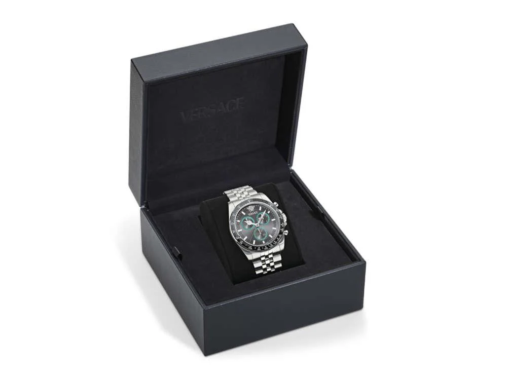 Versace Greca Chrono Wave Quartz Watch, Grey, 43 mm, Sapphire Crystal, VE0H00325 - Image 5