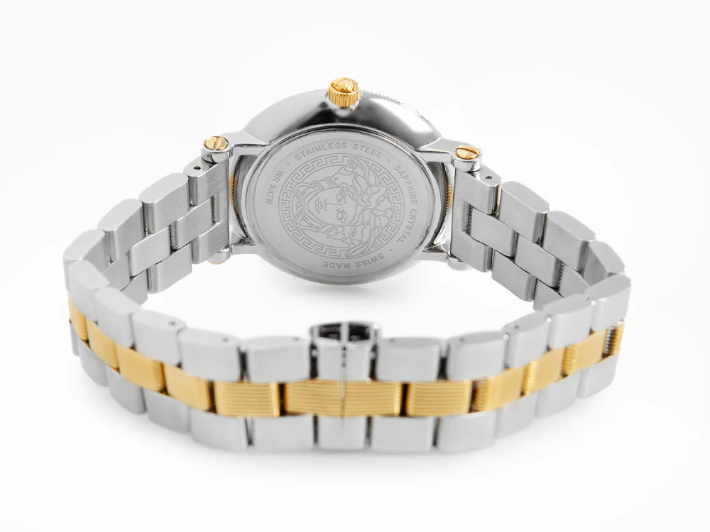 Versace Greca Flourish Quartz Watch, PVD Gold, Green, 35 mm, VE7F00523 - Image 3