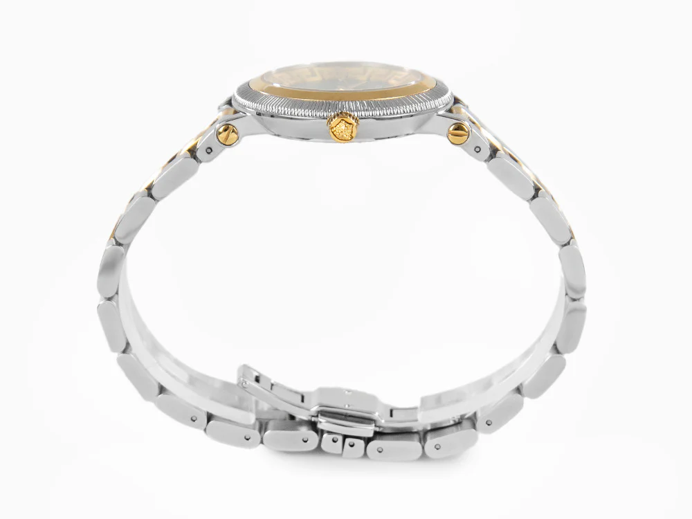 Versace Greca Flourish Quartz Watch, PVD Gold, Green, 35 mm, VE7F00523 - Image 5