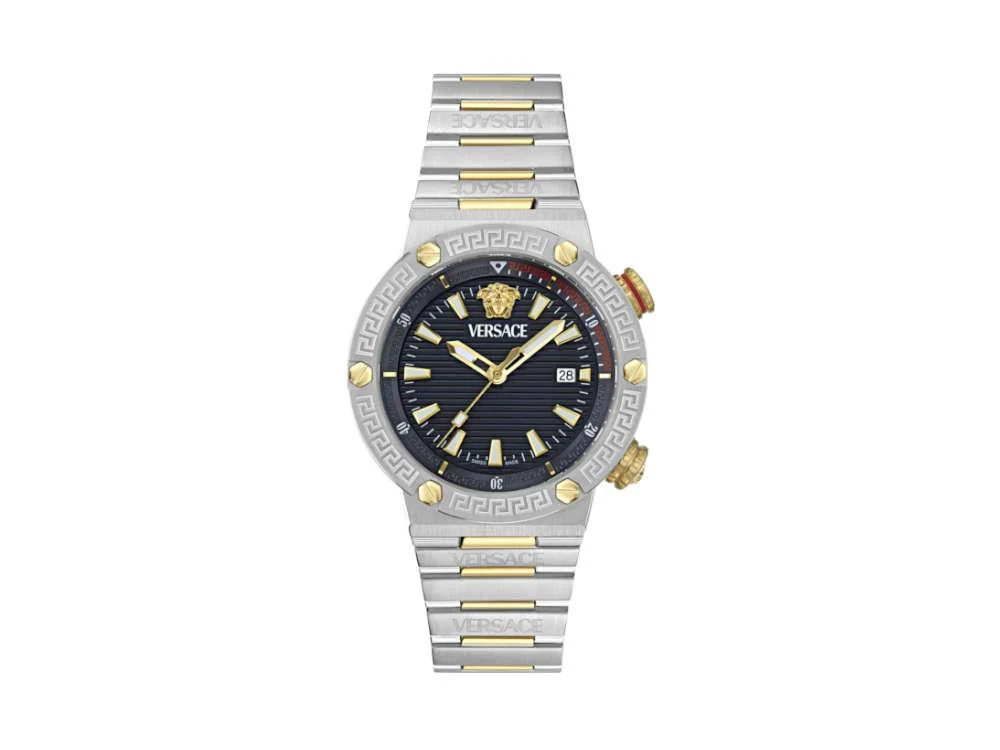 Versace Greca Logo Diver Quartz Watch, Blue, 43 mm, Sapphire Crystal, VE8G00424