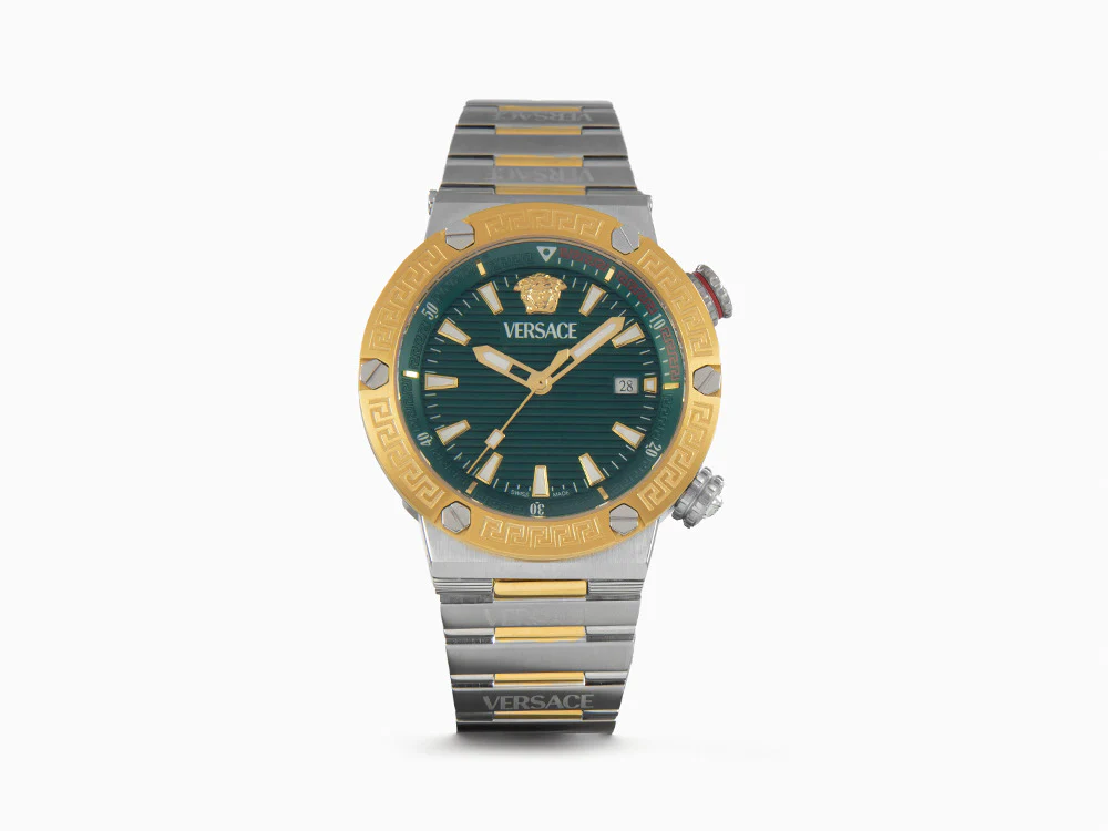 Versace Greca Logo Diver Quartz Watch, Green, 43 mm, Sapphire Crystal, VE8G00524 - Image 2