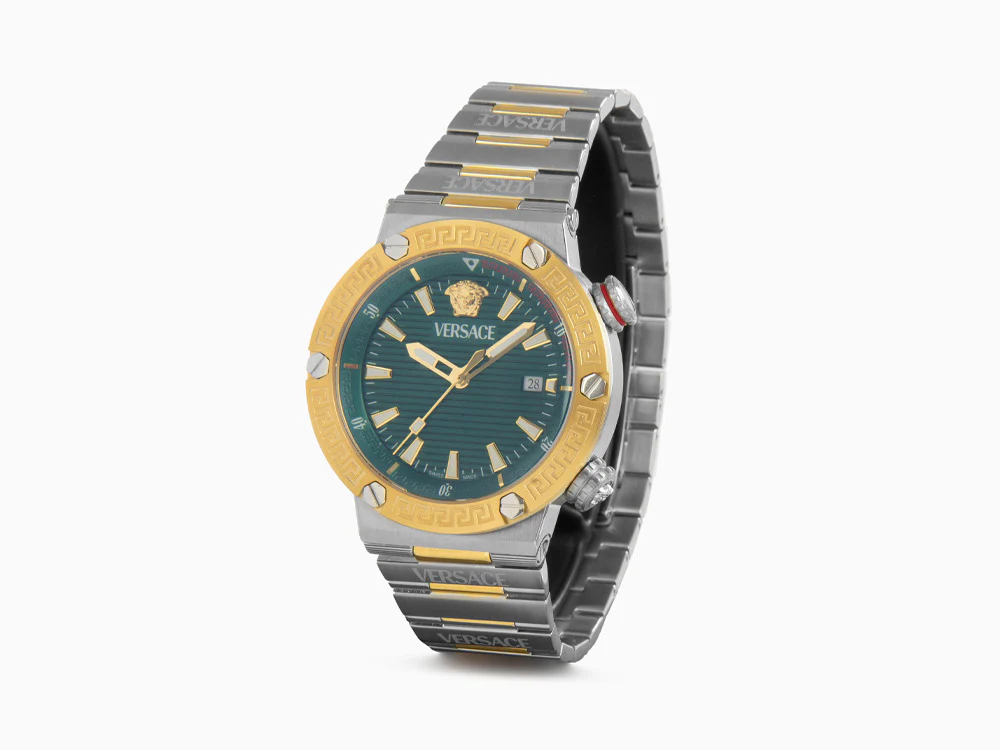 Versace Greca Logo Diver Quartz Watch, Green, 43 mm, Sapphire Crystal, VE8G00524 - Image 4