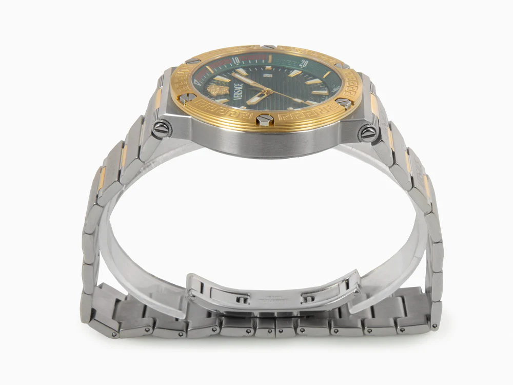 Versace Greca Logo Diver Quartz Watch, Green, 43 mm, Sapphire Crystal, VE8G00524 - Image 6