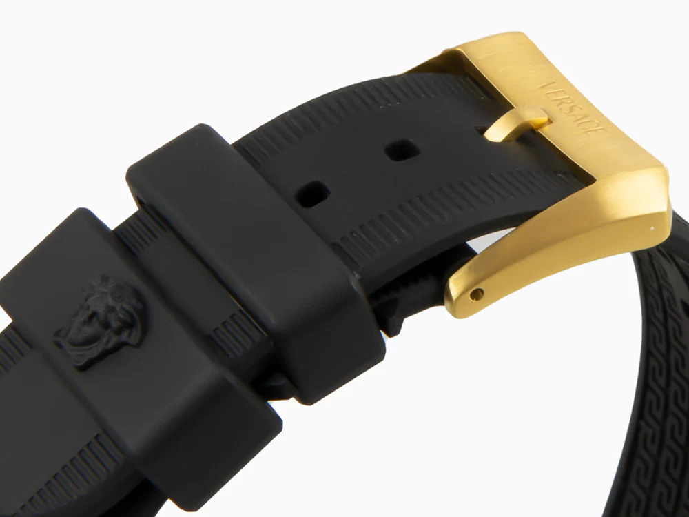 Versace Greca Logo Diver Quartz Watch, PVD Gold, Black, 43 mm, VE8G00324 - Image 8