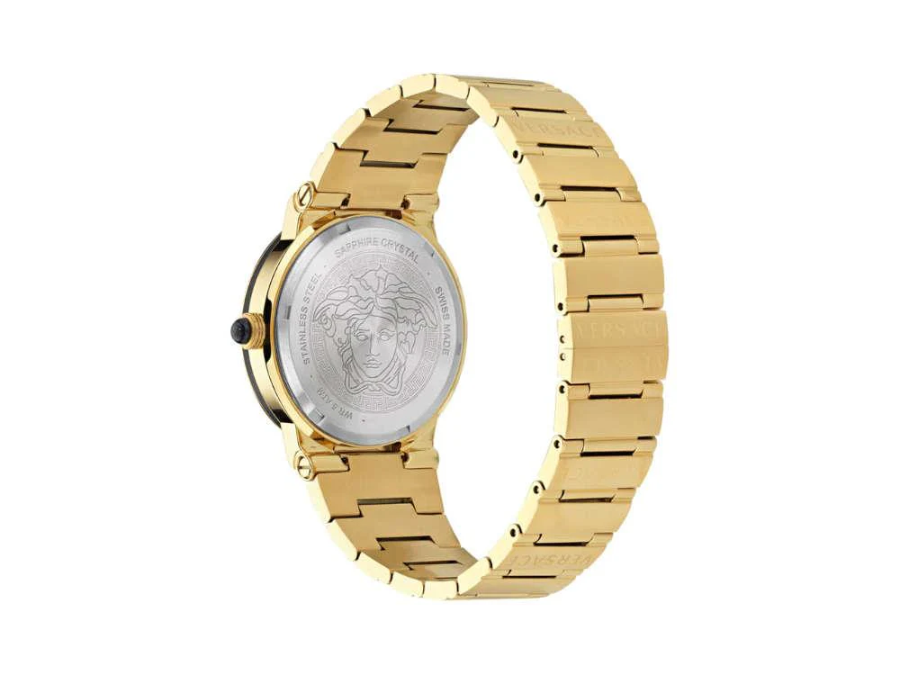 Versace Greca Logo Moonphase Quartz Watch, PVD Gold, Black, 38 mm, VE7G00323 - Image 3