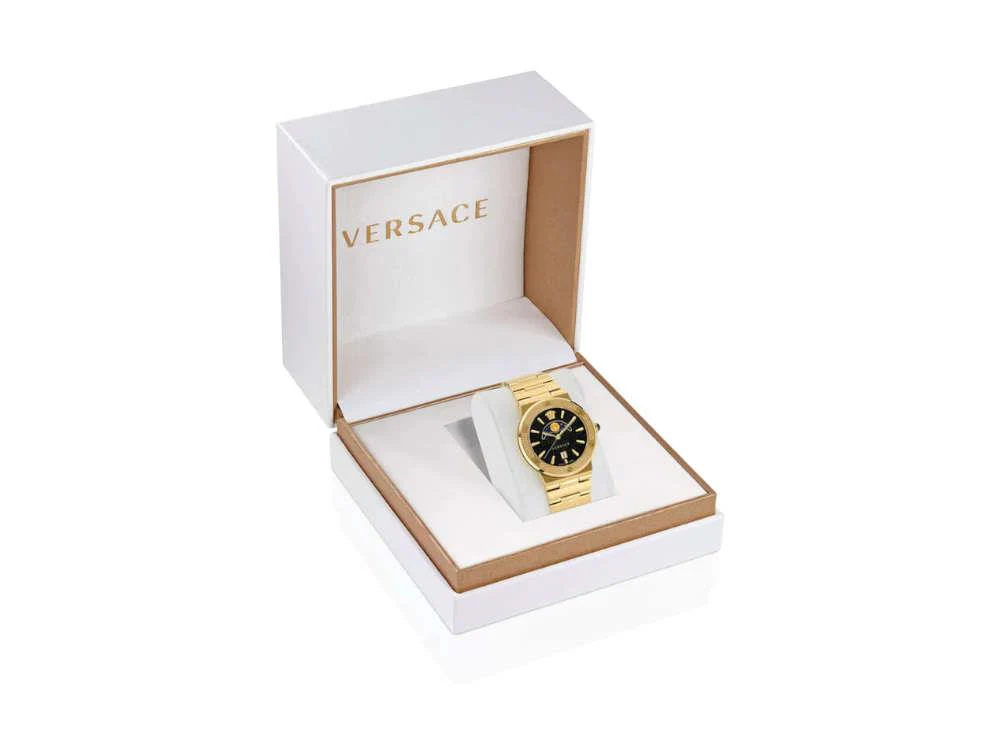 Versace Greca Logo Moonphase Quartz Watch, PVD Gold, Black, 38 mm, VE7G00323 - Image 4