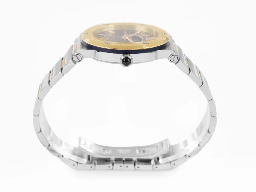 Versace Greca Logo Moonphase Quartz Watch, PVD Gold, Blue, 38 mm, VE7G00223 - Image 5