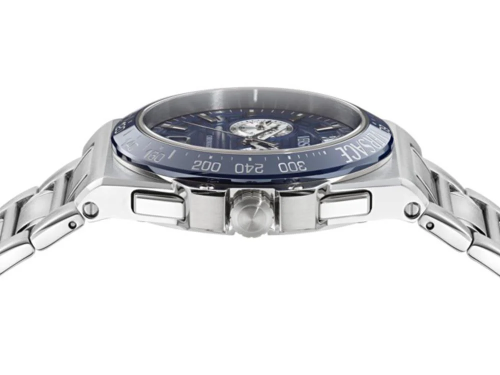 Versace Greca Reaction Quartz Watch, Blue, 43 mm, , VE5N00326 - Image 2