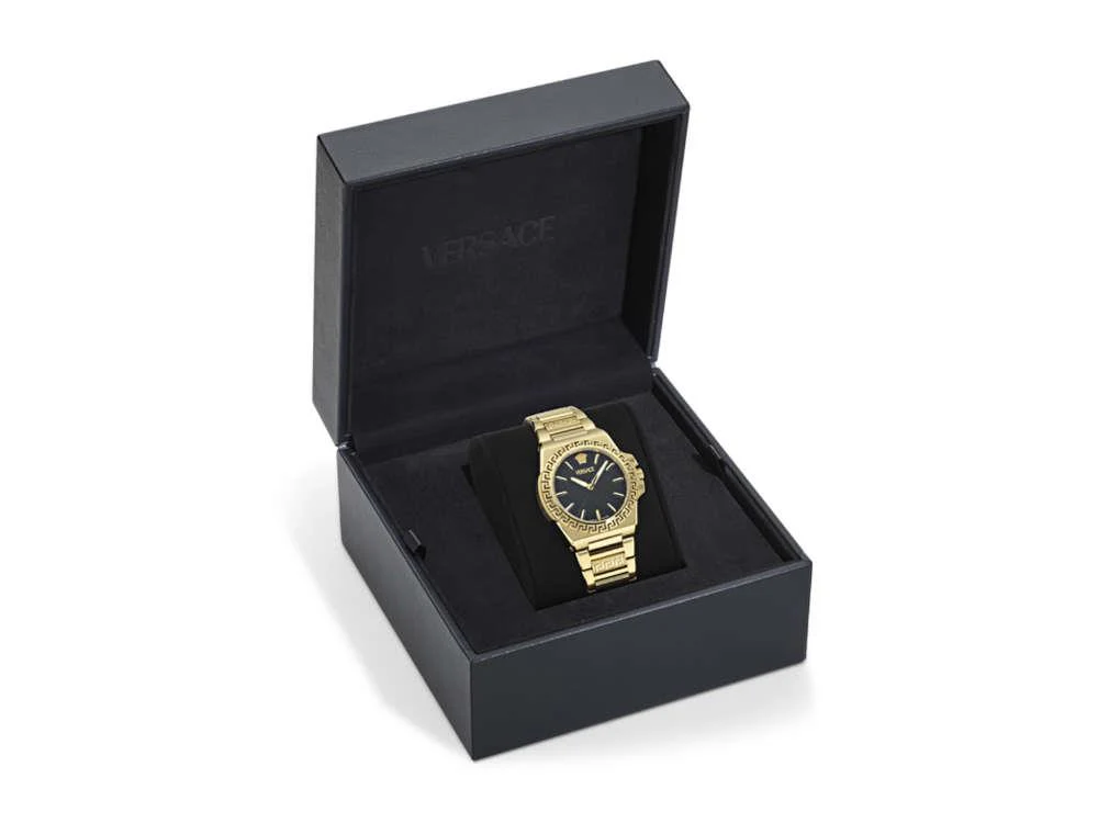 Versace Greca Reaction Quartz Watch, PVD Gold, Black, 38 mm, VE0D00525 - Image 5