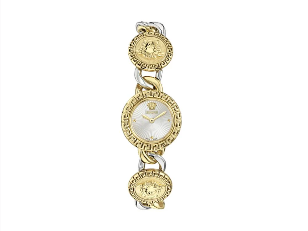 Versace Greca Stud IconQuartz Watch, Recycled Steel, White, 28 mm, VE0Q00325 - Image 2