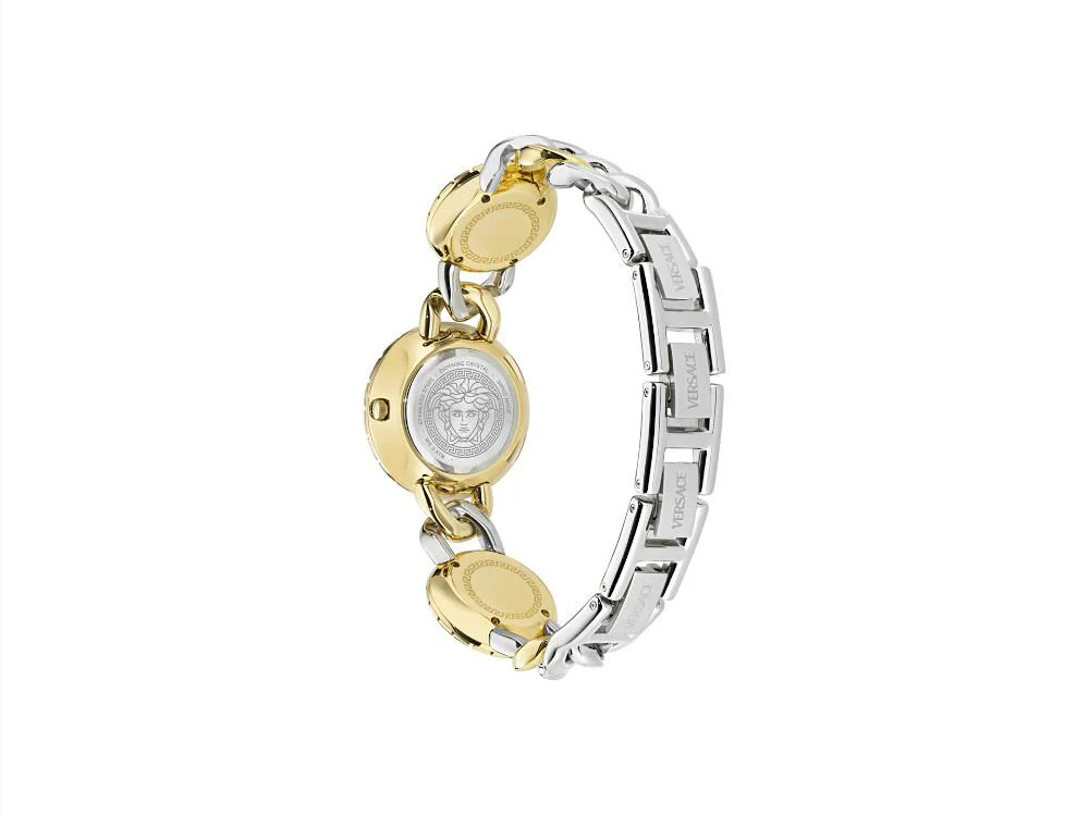 Versace Greca Stud IconQuartz Watch, Recycled Steel, White, 28 mm, VE0Q00325 - Image 4