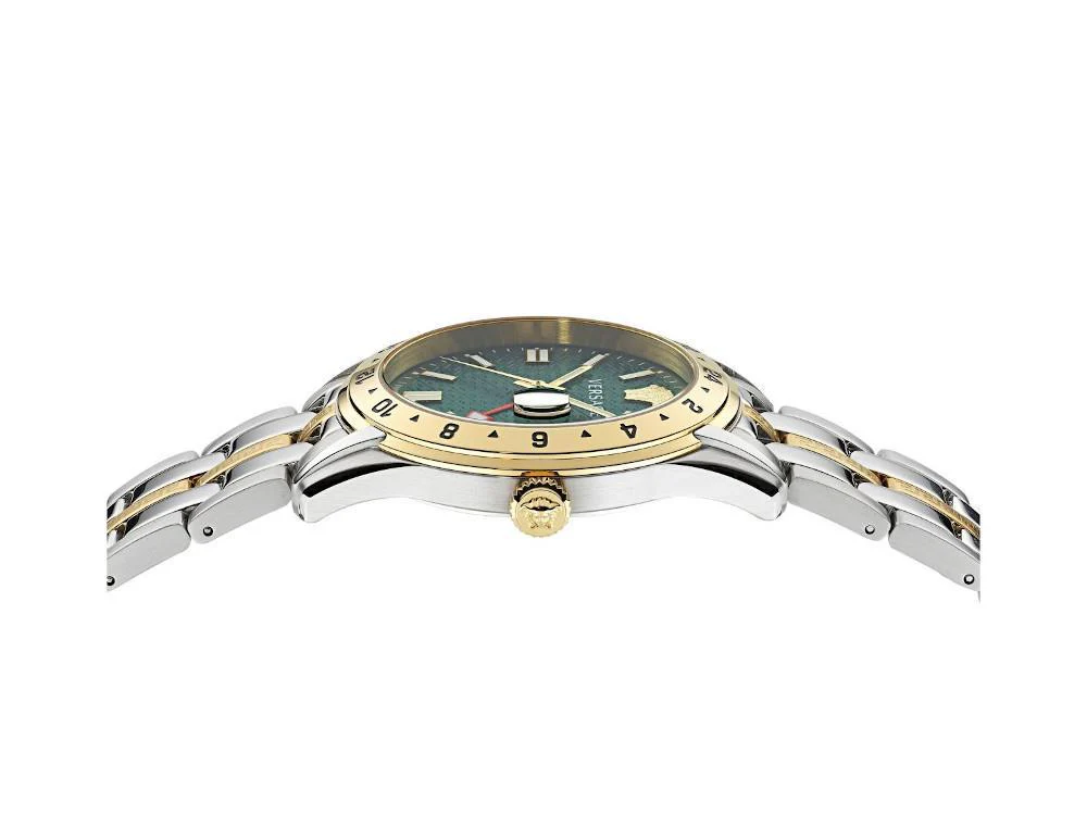 Versace Greca Time GMT Quartz Watch, Gold, Green, 41mm, Sapphire, VE7C00623 - Image 4