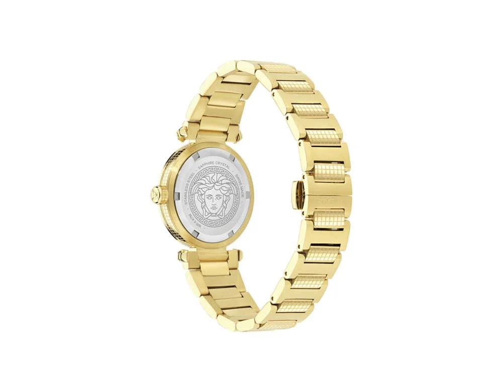 Versace Greek Quartz Watch, PVD Gold, Black, 35 mm, Sapphire Crystal, VE5B00625 - Image 3