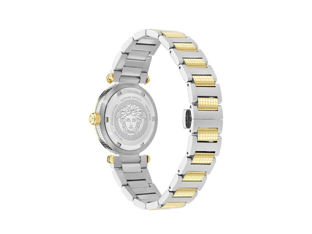 Versace Greek Quartz Watch, PVD Gold, Green, 35 mm, Sapphire Crystal, VE5B00525 - Image 3