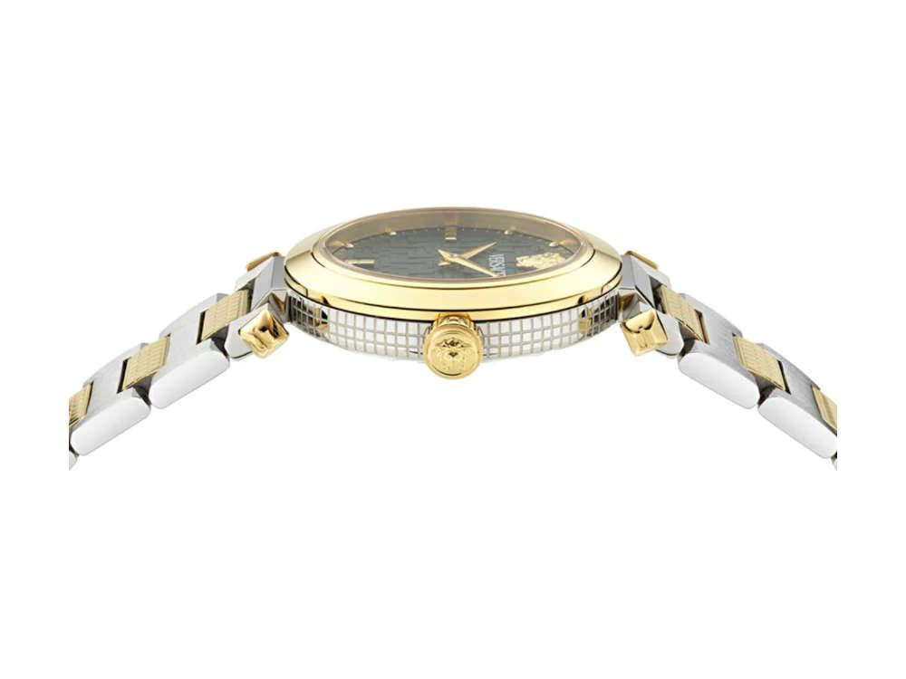 Versace Greek Quartz Watch, PVD Gold, Green, 35 mm, Sapphire Crystal, VE5B00525 - Image 4