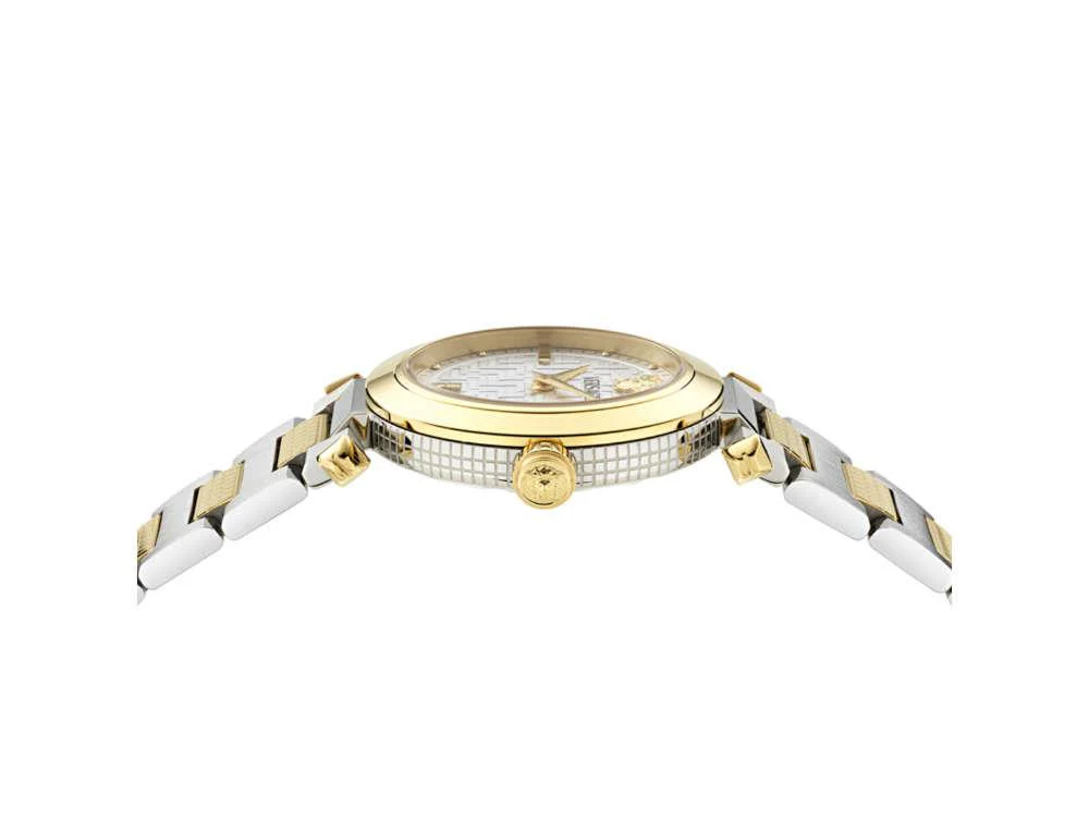 Versace Greek Quartz Watch, PVD Gold, Silver, 35 mm, Sapphire Crystal, VE5B00325 - Image 4