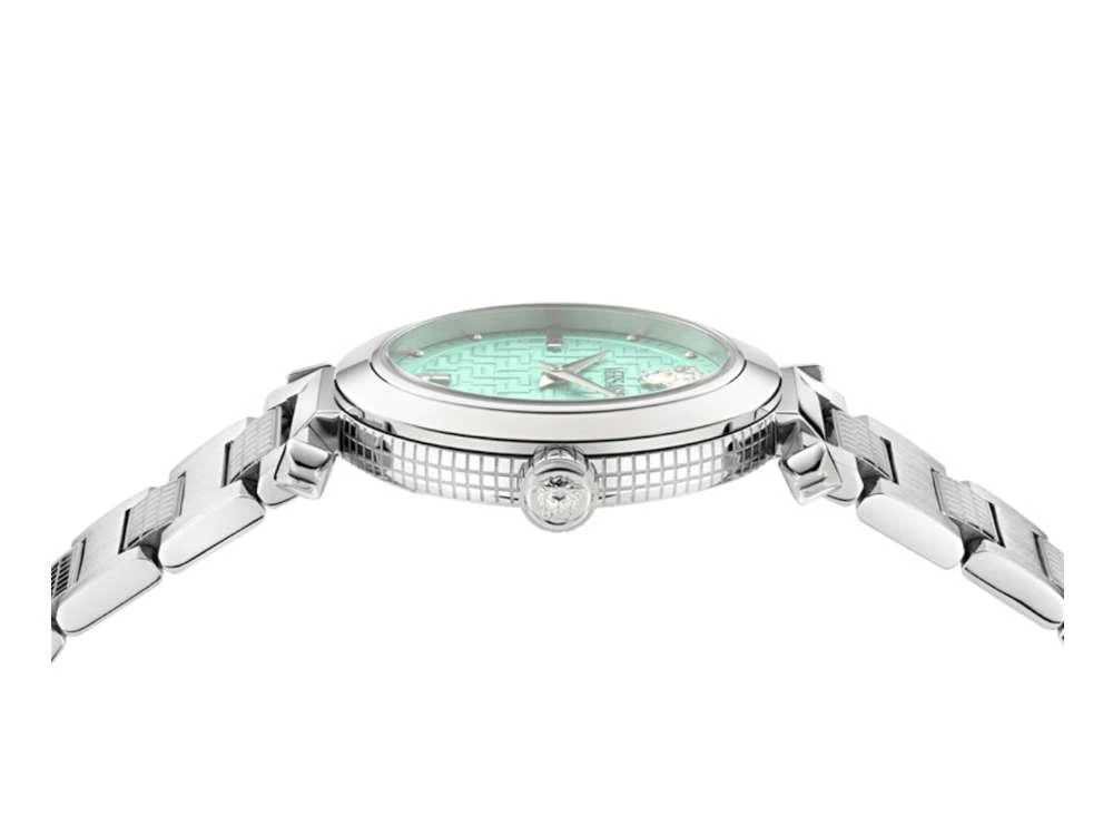 Versace Greek Quartz Watch, Turquoise, 35 mm, Sapphire Crystal, VE5B00225 - Image 4
