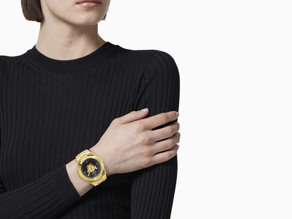 Versace HerA Quartz Watch, PVD Gold, Black, 37 mm, Sapphire Crystal, VE8D00624 - Image 9