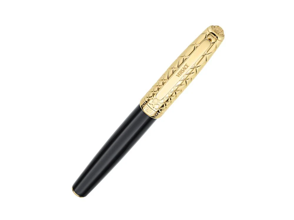 Versace Honos Rollerball pen, Resin, Black, Gold plated, VRTC00224 - Image 2