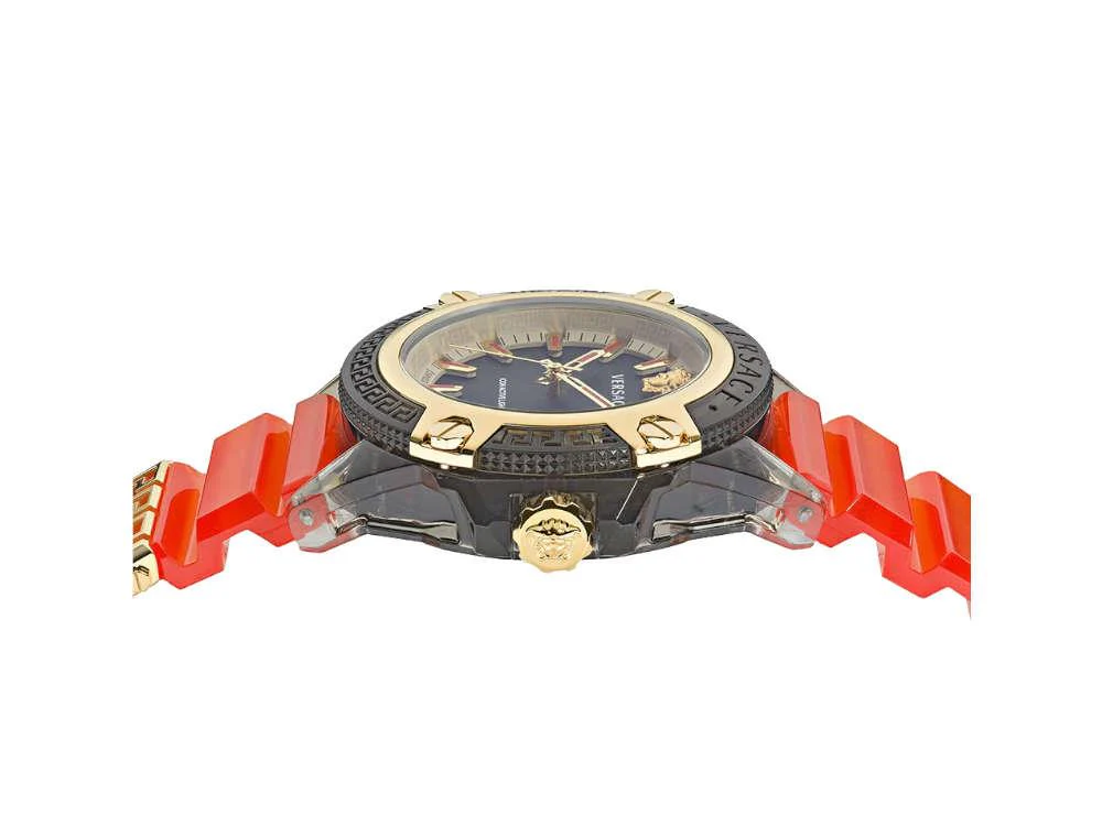 Versace Icon Active Indiglo Quartz Watch, Polycarbonate, Black, 43 mm, VE6E00223 - Image 4