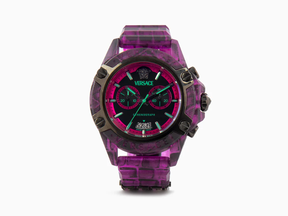 Versace Icon Active Quartz Watch, Polycarbonate, Black, 44 mm, VE8P00124 - Image 2