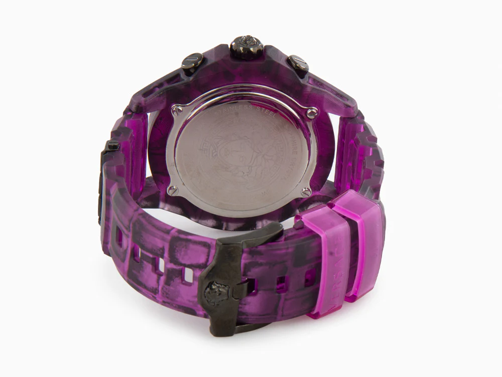 Versace Icon Active Quartz Watch, Polycarbonate, Black, 44 mm, VE8P00124 - Image 3