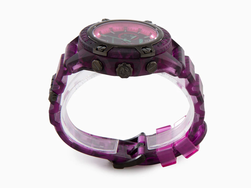 Versace Icon Active Quartz Watch, Polycarbonate, Black, 44 mm, VE8P00124 - Image 5