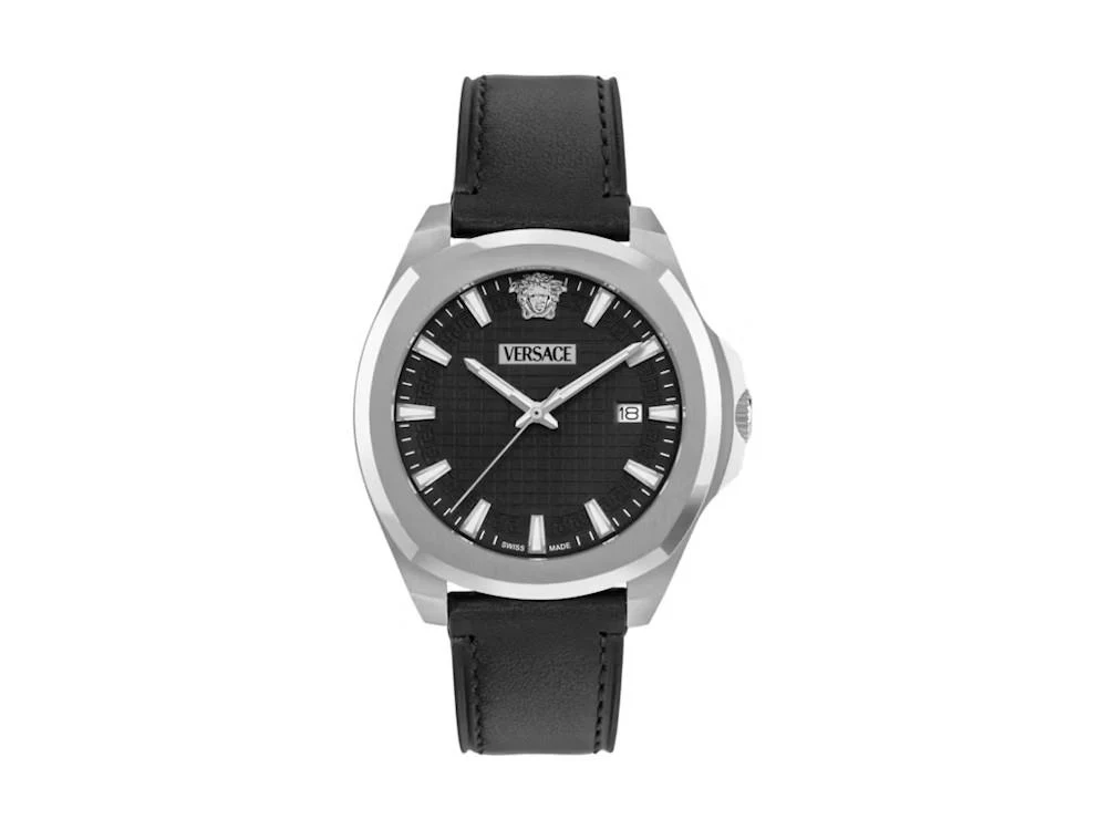 Versace Luxury 3 Hands Quartz Watch, Recycled Steel, Black, 42 mm, VEKKA0125 - Image 2