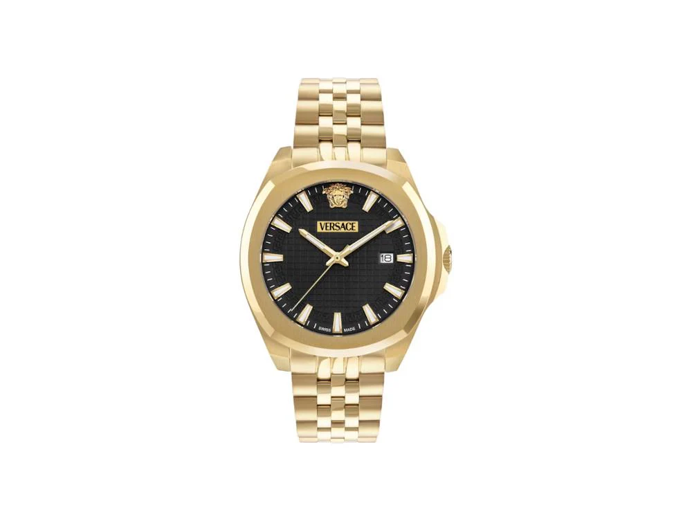 Versace Luxury 3 Hands Quartz Watch, Recycled Steel, Black, 42 mm, VEKKA0725 - Image 2