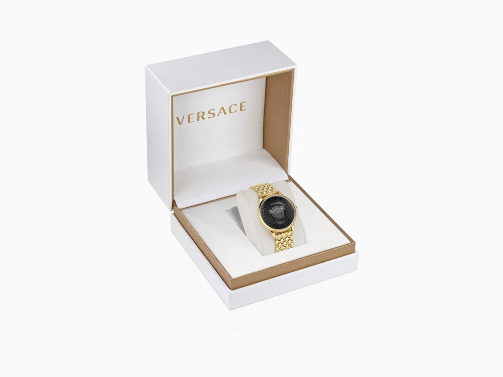 Versace Medusa Alchemy Quartz Watch, PVD Gold, Black, 38 mm, VE6F00523 - Image 10