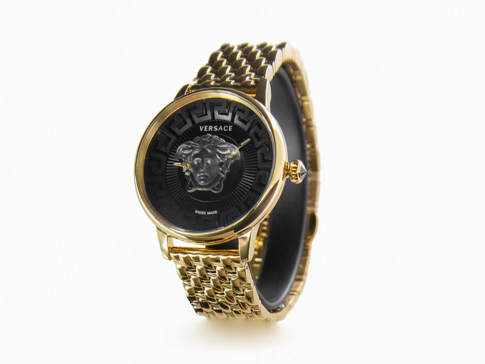 Versace Medusa Alchemy Quartz Watch, PVD Gold, Black, 38 mm, VE6F00523 - Image 4