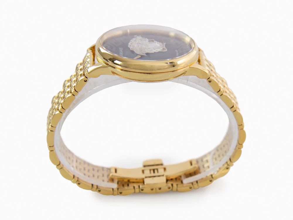 Versace Medusa Alchemy Quartz Watch, PVD Gold, Black, 38 mm, VE6F00523 - Image 6