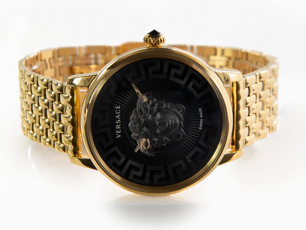 Versace Medusa Alchemy Quartz Watch, PVD Gold, Black, 38 mm, VE6F00523 - Image 7