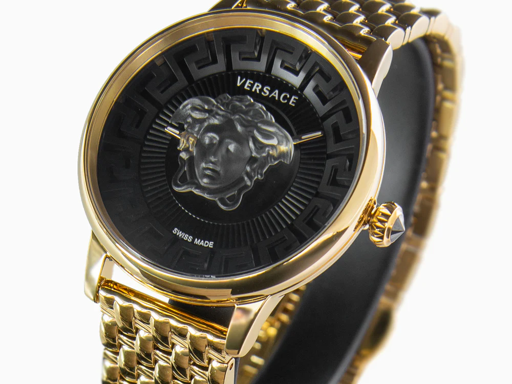 Versace Medusa Alchemy Quartz Watch, PVD Gold, Black, 38 mm, VE6F00523 - Image 8