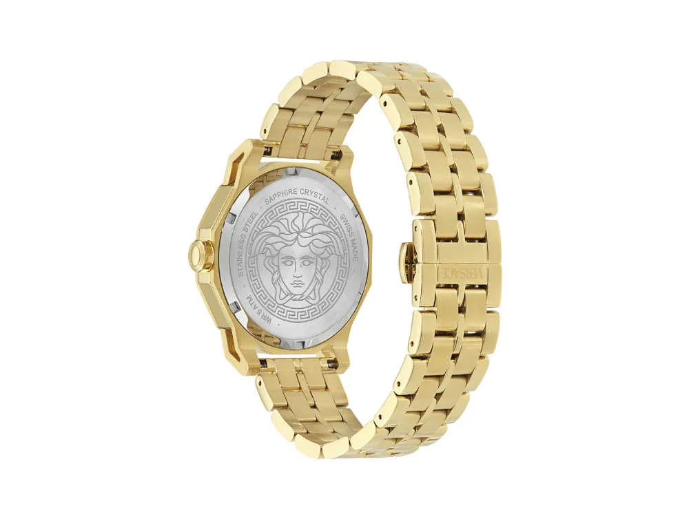 Versace Medusa Deco Gent Quartz Watch, Recycled Steel, Black, 43 mm, VE9I00424 - Image 3